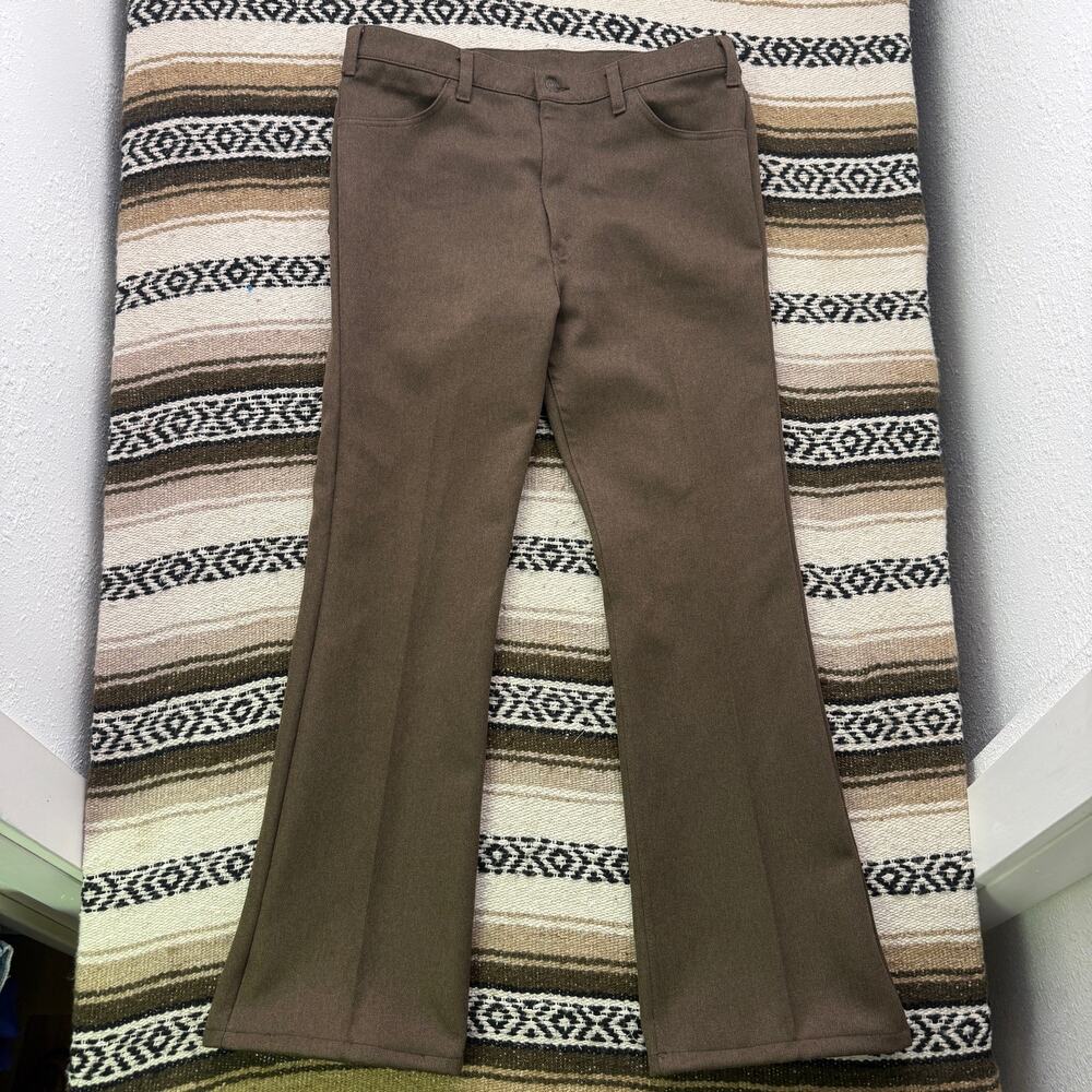 Men's Vintage 70's Levi's Brown Flared Bell Bottoms Trousers Pants Sz 36 x 32